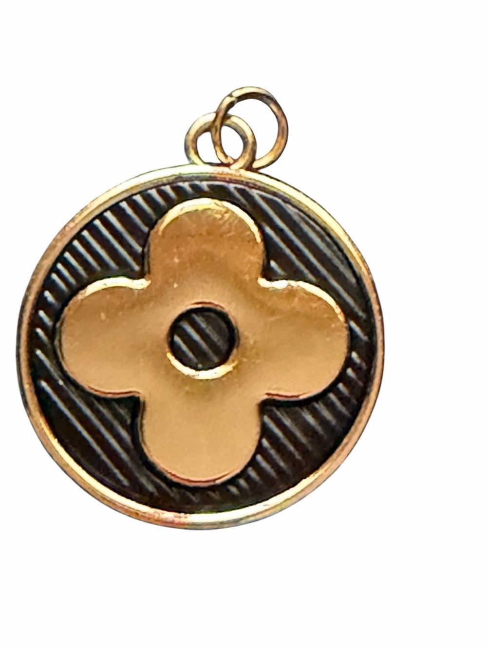 LV Gold Tone Floral Zip pull